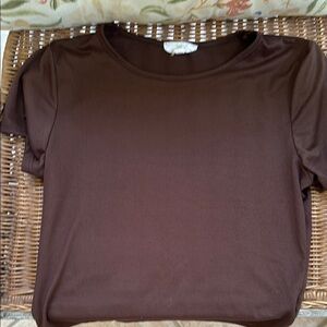 Brown Short Sleeve Crew Neck T-Shirt